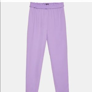 Zara lavender jogger pants with elastic waistband